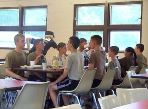 Here we were at chow. Always being sure to "square" our meals; lifting everything at right angles and sitting in the 1st 6 inches of our chairs.