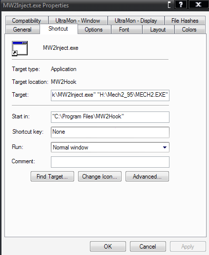 Example of what a shortcut should look like